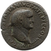 Sestertius - Vespasian ROMA S C; Roma and Victory obverse image