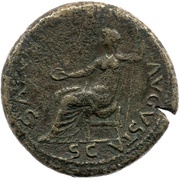 Sestertius - Vespasian SALVS AVGVSTA S C; Salus, Rome, 77-78 reverse image