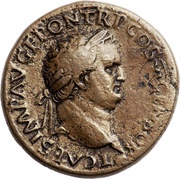Sestertius - Titus SALVS AVGVSTA S C; Salus obverse image