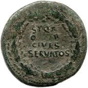 Sestertius - Titus S P Q R OB CIVES SERVATOS, Rome, 77-78 reverse image