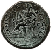 Sestertius - Vespasian ANNONA AVGVST S C; Annona, Rome, 79 reverse image