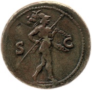 Sestertius - Domitian S C; Mars, Rome, 79 reverse image