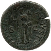 Sestertius - Titus FELICIT AVGVST S C; Felicitas, Rome, 80-81 reverse image