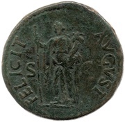 Sestertius - Titus FELICIT AVGVST S C; Felicitas, Rome, 80-81 reverse image