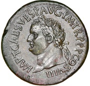 Sestertius - Titus PAX AVGVST S C; Pax obverse image