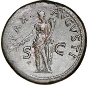 Sestertius - Titus PAX AVGVST S C; Pax, Rome, 80-81 reverse image