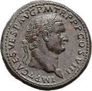 Sestertius - Titus PAX AVGVSTI S C; Pax obverse image