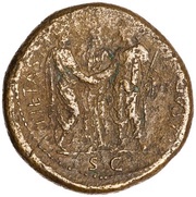Sestertius - Titus and Domitian PIETAS AVGVST S C; Concordia, Rome, 80-81 reverse image