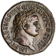 Sestertius - Titus and Vespasian PROVIDENT AVGVST S C obverse image