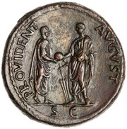 Sestertius - Titus and Vespasian PROVIDENT AVGVST S C, Rome, 80-81 reverse image