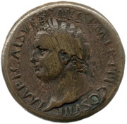 Sestertius - Titus ROMA S C; Roma and Victory obverse image