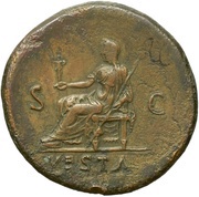 Sestertius - Titus VESTA S C; Vesta, Rome, 80-81 reverse image