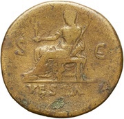 Sestertius - Titus VESTA S C; Vesta, Rome, 80-81 reverse image