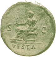 Sestertius - Titus VESTA S C; Vesta, Rome, 80-81 reverse image