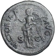 Sestertius - Titus VICTORIA AVG S C; Victory, Rome, 80-81 reverse image