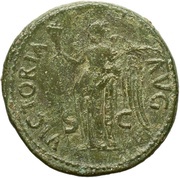 Sestertius - Titus VICTORIA AVG S C; Victory, Rome, 80-81 reverse image