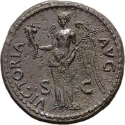 Sestertius - Titus VICTORIA AVG S C; Victory, Rome, 80-81 reverse image