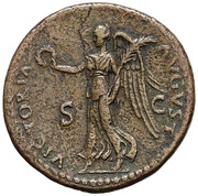 Sestertius - Titus VICTORIA AVGVST S C; Victory, Rome, 80-81 reverse image