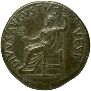 Sestertius - Vespasian IMP T CAES DIVI VESP F AVG P M TR P P P COS VIII obverse image