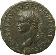 Sestertius - Domitian S C; Spes obverse image