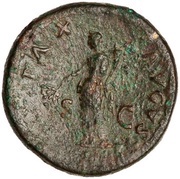 Sestertius - Domitian PAX AVGVST S C; Pax, Rome, 80-81 reverse image