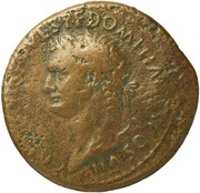 Sestertius - Domitian PAX AVGVST S C; Pax obverse image
