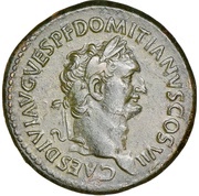 Sestertius - Domitian S C; Minerva obverse image