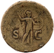 Sestertius - Domitian S C; Minerva, Rome, 80-81 reverse image