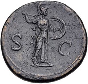Sestertius - Domitian S C; Minerva, Rome, 80-81 reverse image