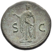 Sestertius - Domitian S C; Spes, Rome, 80-81 reverse image