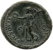 Sestertius - Domitian VICTORIA AVGVST S C; Victory, Rome, 80-81 reverse image