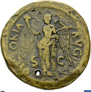 Sestertius - Domitian VICTORIA AVG S C; Victory, Rome, 80-81 reverse image