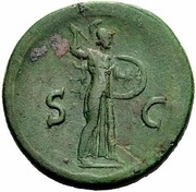 Sestertius - Domitian S C; Minerva, Rome, 80-81 reverse image