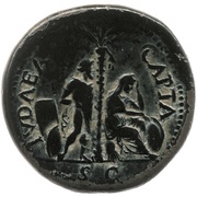 Sestertius - Vespasian IVDAEA CAPTA S C; Judaea, Rome, 80-81 reverse image