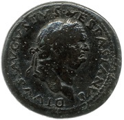 Sestertius - Vespasian S C; Mars obverse image