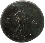 Sestertius - Vespasian S C; Mars, Rome, 80-81 reverse image