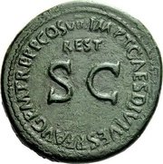 Sestertius - Augustus IMP T CAES DIVI VESP F AVG P M TR P P P COS VIII REST, Rome, 80-81 reverse image