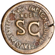 Sestertius - Augustus IMP T CAES DIVI VESP F AVG P M TR P P P COS VIII REST, Rome, 80-81 reverse image