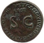 Sestertius - Augustus IMP T CAES DIVI VESP F AVG P M TR P P P COS VIII REST, Rome, 80-81 reverse image