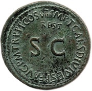 Sestertius - Drusus the Elder IMP T CAES DIVI VESP F AVG P M TR P P P COS VIII REST, Rome, 80-81 reverse image
