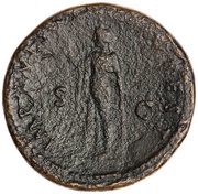 Sestertius - Claudius IMP T VESP AVG REST S C; Spes, Rome, 80-81 reverse image