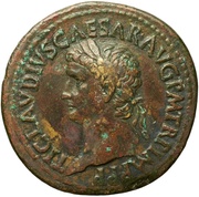 Sestertius - Claudius IMP T VESPAN AVG REST S C; Spes obverse image