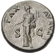 Sestertius - Titus PAX AVGVST S C; Pax, Rome, 80-81 reverse image