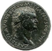 Sestertius - Domitian PAX AVGVST S C; Pax obverse image