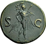 Sestertius - Domitian S C; Mars, Rome, 80-81 reverse image