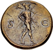 Sestertius - Domitian S C; Mars, Rome, 80-81 reverse image