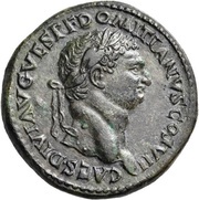Sestertius - Domitian S C; Spes obverse image