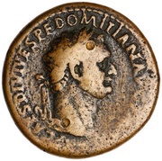 Sestertius - Domitian TR P COS VII DES VIII P P S C; Minerva obverse image