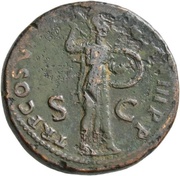 Sestertius - Domitian TR P COS VII DES VIII P P S C; Minerva, Rome, 81 reverse image
