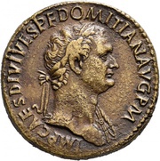 Sestertius - Domitian TR P COS VII DES VIII P P S C; Minerva obverse image